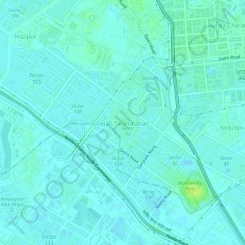 Mappa topografica Gejah Talattulabad, altitudine, rilievo