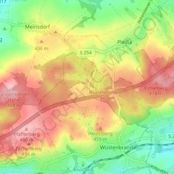 Mappa topografica Kühler Morgen, altitudine, rilievo