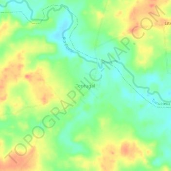 Mappa topografica Tentugal, altitudine, rilievo