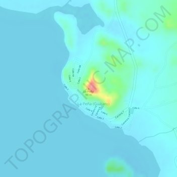 Mappa topografica La Peña, altitudine, rilievo