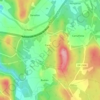 Mappa topografica Chan de Vilares, altitudine, rilievo