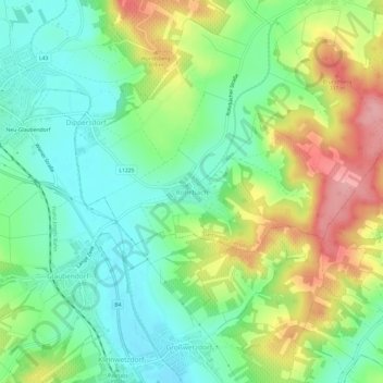 Mappa topografica Rohrbach, altitudine, rilievo