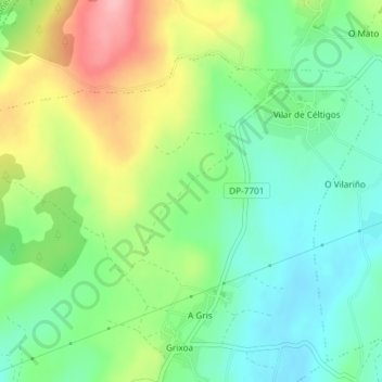 Mappa topografica Alfarás, altitudine, rilievo