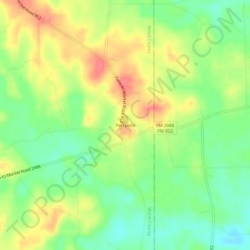 Mappa topografica Perryville, altitudine, rilievo