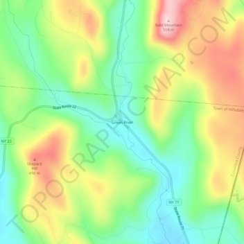 Mappa topografica Green River, altitudine, rilievo