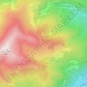 Mappa topografica Croix de Beliou, altitudine, rilievo