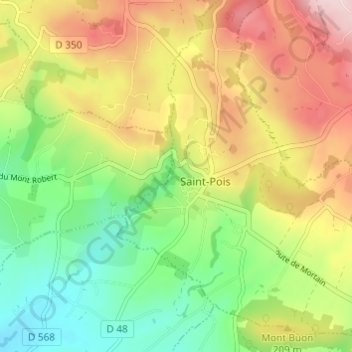 Mappa topografica Le Val d'Enfer, altitudine, rilievo