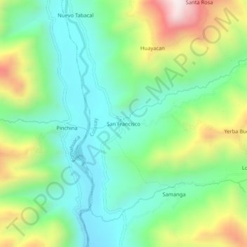 Mappa topografica San Francisco, altitudine, rilievo