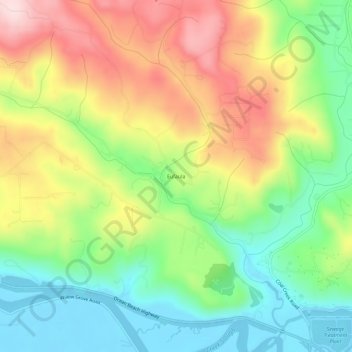 Mappa topografica Eufaula, altitudine, rilievo