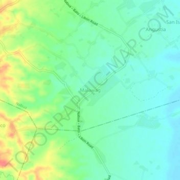 Mappa topografica Malawag, altitudine, rilievo