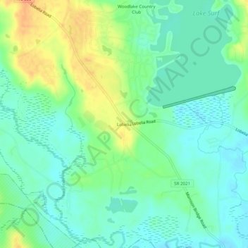 Mappa topografica Lobelia, altitudine, rilievo