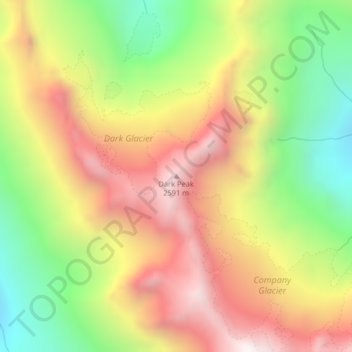 Mappa topografica Dark Peak, altitudine, rilievo