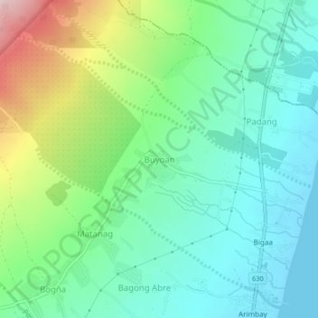Mappa topografica Buyoan, altitudine, rilievo