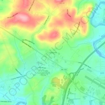 Mappa topografica Leinbachs, altitudine, rilievo