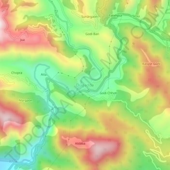 Mappa topografica Dugadda, altitudine, rilievo