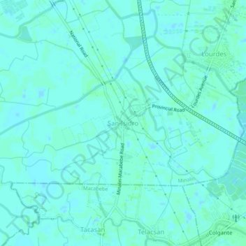 Mappa topografica San Isidro, altitudine, rilievo