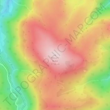 Mappa topografica Mount Kate, altitudine, rilievo
