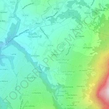 Mappa topografica La Plesse, altitudine, rilievo