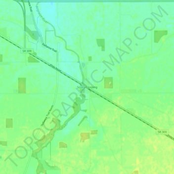 Mappa topografica Scotts Crossing, altitudine, rilievo