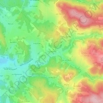 Mappa topografica Les Hostes, altitudine, rilievo