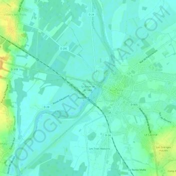 Mappa topografica Quartier de la Gare, altitudine, rilievo
