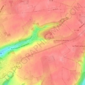 Mappa topografica Bois Giffard, altitudine, rilievo
