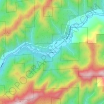 Mappa topografica Siskeyville, altitudine, rilievo