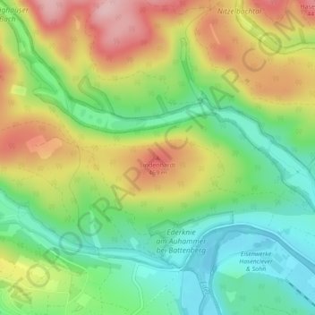 Mappa topografica Lindenhardt, altitudine, rilievo