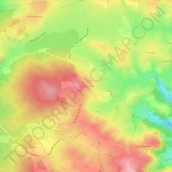 Mappa topografica Le Rousset, altitudine, rilievo