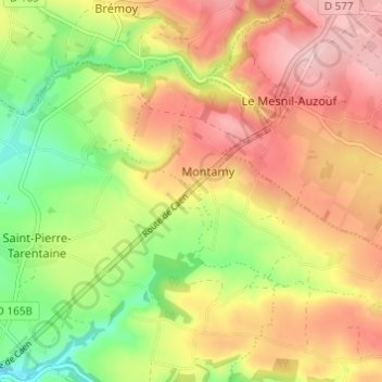 Mappa topografica Trompe-Souris, altitudine, rilievo