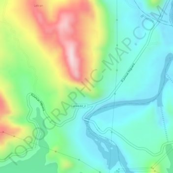 Mappa topografica El Volcan, altitudine, rilievo