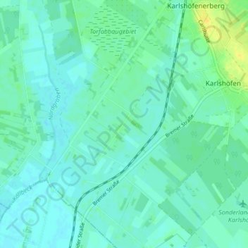 Mappa topografica Oberfindorf, altitudine, rilievo