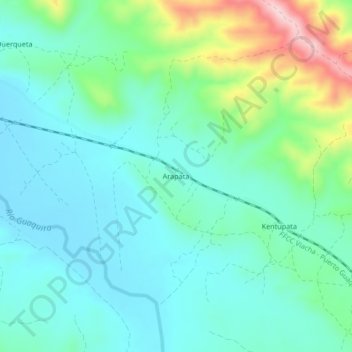 Mappa topografica Arapata, altitudine, rilievo