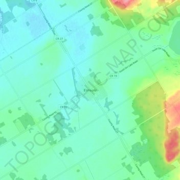 Mappa topografica Elmvale, altitudine, rilievo