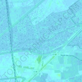 Mappa topografica Tour Carbonnière, altitudine, rilievo