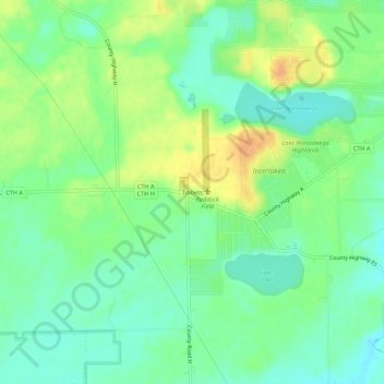 Mappa topografica Tibbets, altitudine, rilievo