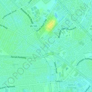 Mappa topografica Gallops Corner, altitudine, rilievo