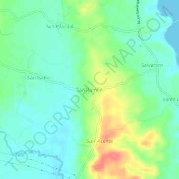 Mappa topografica San Ramon, altitudine, rilievo