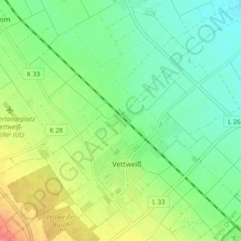 Mappa topografica Kettenheim, altitudine, rilievo