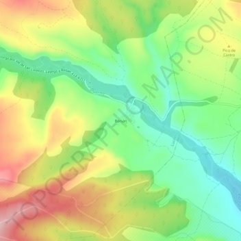 Mappa topografica Boisán, altitudine, rilievo