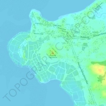 Mappa topografica Palauig Lighthouse, altitudine, rilievo
