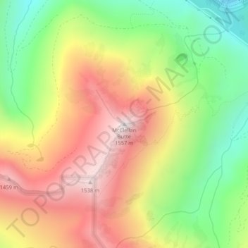 Mappa topografica McClellan Butte, altitudine, rilievo