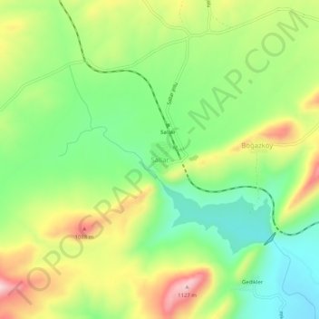 Mappa topografica Sallar, altitudine, rilievo