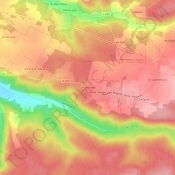 Mappa topografica Les Molliers, altitudine, rilievo