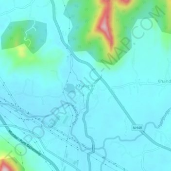Mappa topografica Khalapur, altitudine, rilievo