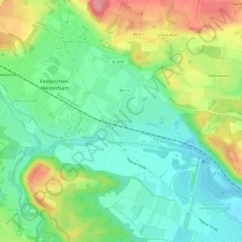 Mappa topografica Feldolling, altitudine, rilievo