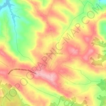Mappa topografica Lajeado Bonito, altitudine, rilievo