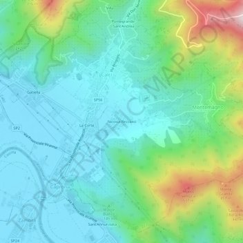 Mappa topografica Nicosia-Rezzano, altitudine, rilievo