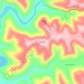 Mappa topografica Picadão, altitudine, rilievo