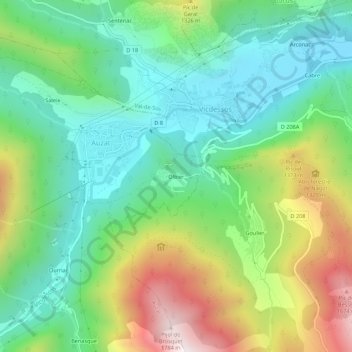 Mappa topografica Olbier, altitudine, rilievo